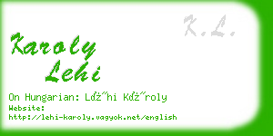 karoly lehi business card